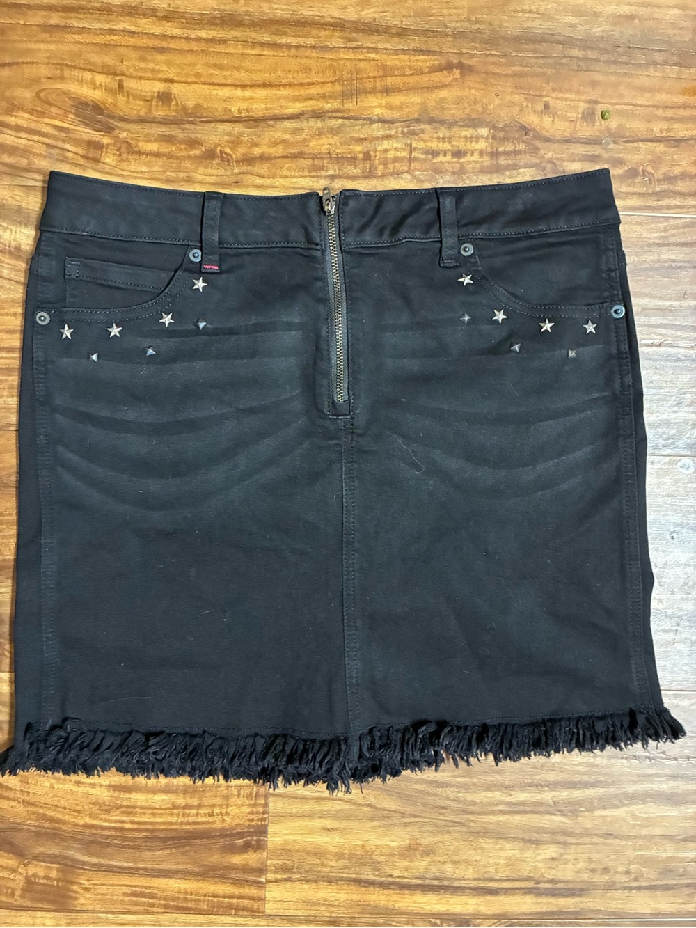 Idyllwind by Miranda Lambert Black Frayed Hem Mini Skirt with Star Studs